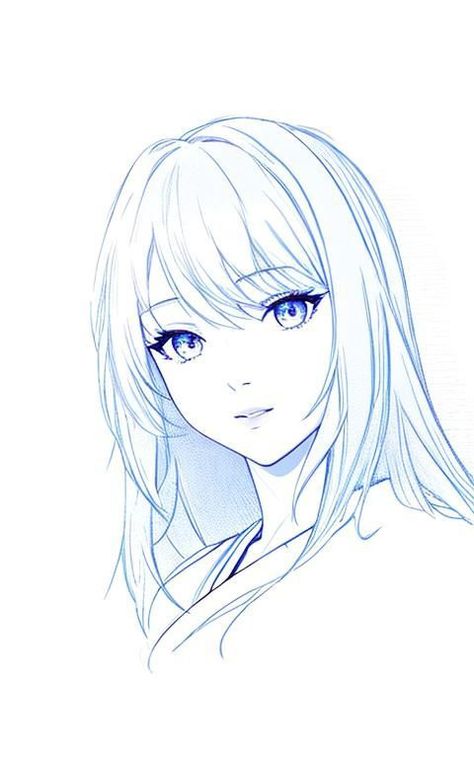 Anime Female Character Sketch, Drawing Of Faces Sketches, Anime Sketch Female, Anime Woman Sketch, Anime Face Drawing, 얼굴 드로잉, Boho Art Drawings, Drawing Tutorial Face, Best Anime Drawings