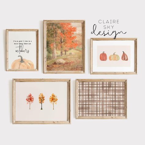 Beautiful and simple printable autumn wall art in neutral tones. Includes a simple watercolor plaid, a vintage autumn painting, watercolor trees print, Anne of Green Gables quote, and watercolor pumpkins. 5 prints gallery set.   2:3 ratio 4x6 | 6x9 | 8x12 | 10x15 | 12x18 | 16x24 | 20x30 | 24x36  3:4 ratio 6x8 | 9x12 | 12x16 | 15x20 | 18x24 | 24x32  4:5 ratio 4x5 | 8x10 | 12x15 | 16x20 | 20x25 | 24x30  11:14 ratio 11x14 | 22x28  ISO ratio A5 | A4 | A3 | A2 | A1  5:7 ratio 5x7 Fall Wall Art Living Room, Autumn Gallery Wall, Watercolor Plaid, Autumn Wall Art, Wall Art Fall, Trees Print, Simple Watercolor, Fall Decor Inspiration, Vintage Autumn