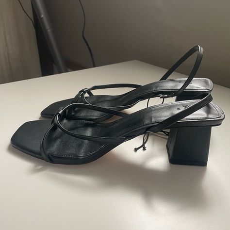 Black Sandal heels from H&M H&m Heels, Shoes Sandal, H&m Shoes, Faux Leather Heels, Sandal Heels, Black Sandals Heels, Cute Black, Black Faux Leather, Leather Heels