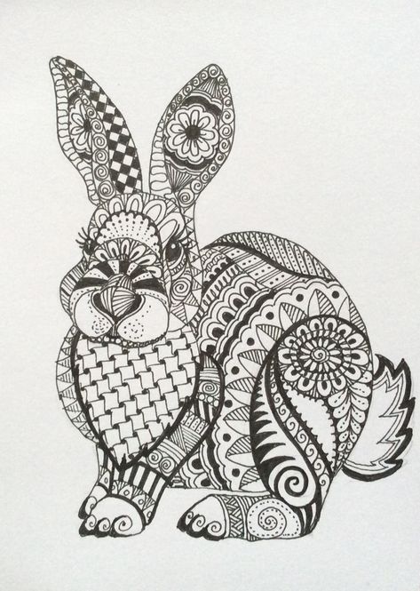 Rabbit Rabbit Zentangle, Animal Activities For Kids, Zentangle Animals, Easter Activities For Kids, Vector Quotes, Animal Activities, Bunny Rabbits, Easter Activities, Zen Doodle