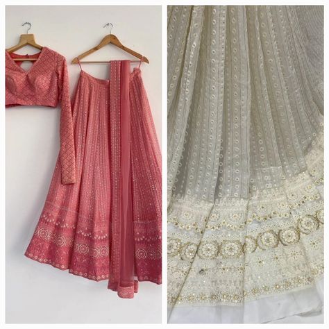 Chikankari Lehenga Bridal, Lakhnavi Lehenga Choli, Hot Pink Lehenga, Lehenga Blue, Lehenga Shopping, Asia Wedding, Dress Stitching, Chikankari Lehenga, Simple Lehenga