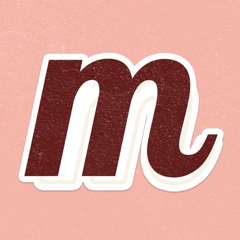 Letter M font printable a to z stylish lettering alphabet | free image by rawpixel.com / jingpixar Printable Letters Free Alphabet Fonts, Letter M Font, Handwriting Tag, 70s Lettering, Cursive Fonts Handwritten, M Font, Vintage Handwriting, 70s Font, Alphabet Letters Images