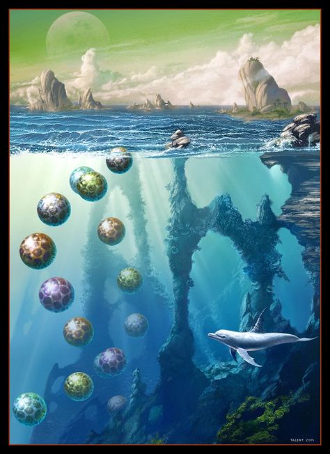 The Asterite | Ecco The Dolphin Wiki | Fandom Ecco The Dolphin, Trippy Artwork, Dolphin Art, The Time Machine, Visionary Art, Natural Environment, Atlantis, The Guardian, Dolphins