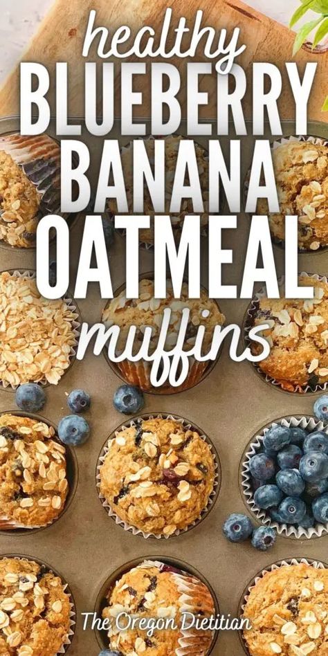 Whole Wheat Banana Blueberry Muffins, Banana Muffins With Oatmeal, Healthy Blueberry Banana Muffins, Blueberry Banana Oatmeal Muffins, Muffins With Oatmeal, Blueberry Banana Oatmeal, Banana Blueberry Oatmeal Muffins, Blueberry Banana Muffins, Oatmeal Yogurt