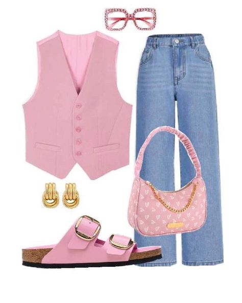 Pink on a blue jean💗😍 . . . . . . #dailystyleideas #styleinspodaily #fashionistalife #dailyoutfit #outfitgoals #trendylook #fashionadvice #simplestyle #fashionover30 #lifestyleblogger #fashioninfluencer #fashionblogger #fashionforwomen #stylishlook #fashioninspo #fashionbloggerstyle #fashionideas #fashionstyle #jeansoutfit #trendyoutfits #fashionistadaily #fashionista #styleinspiration #fashiondailyinspo #fashioninspiration #outfitinspiration #styleinspo #dailystyleinspo #styledaily #dailyfa... Pink Vest, Effortlessly Chic Outfits, Casual Day Outfits, Outfit Jeans, Clothing Men, Classy Casual Outfits, Stylish Work Outfits, Baggy Pants, Casual Chic Outfit