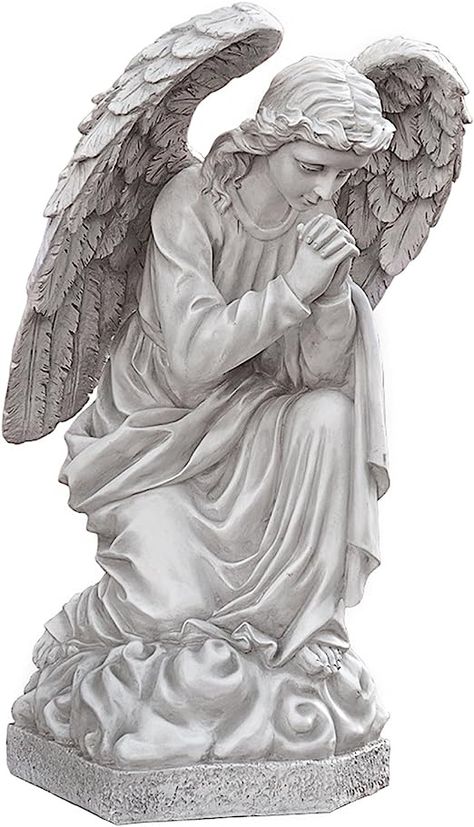 Amazon.com : Design Toscano DB24728 Praying Basilica Angel Kneeling Outdoor Garden Statue, 26 Inch, Antique Stone : Outdoor Statues : Patio, Lawn & Garden Angel Sculpture Art, Angel Statues Sculpture, Angel Garden Statues, Stone Garden Statues, Outdoor Garden Statues, Praying Angel, Angel Statue, Angel Sculpture, Garden Angels