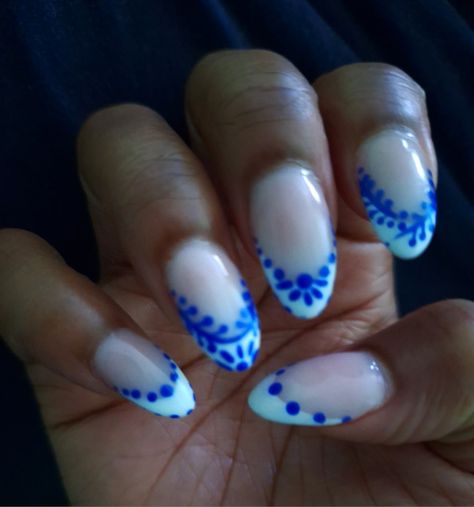 Had these done in Kennington, London China Print Nails, China Dish Nails, China Plate Nails, Blue China Nails, Mexico Nails, Japanese China, Blue And White Nails, China Nails, China Dishes