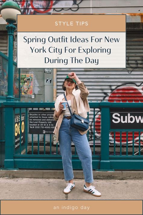 Are you visiting New York in the Spring? Check out our blog for the ultimate packing guide for a stylish and comfy trip to the Big Apple this Spring. We've got you covered with outfit suggestions for daytime sightseeing and evening dining! Discover all the essentials for your New York spring getaway. Outfit Ideas For New York, Nyc Outfits Spring, New York Spring Outfits, Day Trip Outfit, Nyc Spring Outfits, Spring Weekend Outfit, Sightseeing Outfit, Nyc Spring, Outfits Nyc