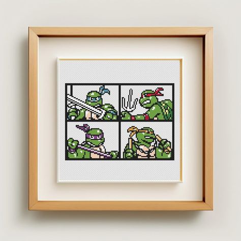 Teenage Mutant Ninja Turtles Downloadable Cross Stitch Pattern. Link in bio #tmnt #teenagemutantninjaturtles #crossstitch | Instagram Tmnt Mikey, Cross Stitch Patterns Free, Free Cross Stitch, Mutant Ninja, Teenage Mutant Ninja Turtles, Teenage Mutant Ninja, Teenage Mutant, Ninja Turtles, Cross Stitch Designs