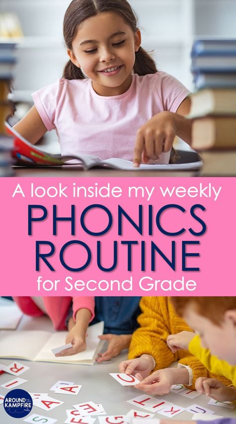 Learn how to create a consistent weekly phonics routine. Learn why you need one and how to set up an effective routine that’s easy to implement. In this post, I share the phonics routine I use in my second grade classroom and the reasons it’s been so beneficial for my students. 2nd Grade Phonics, Phonics Lesson Plans, Second Grade Classroom, Phonics Centers, Phonics Practice, Phonics Lessons, Third Grade Classroom, Phonics Games, 2nd Grade Classroom