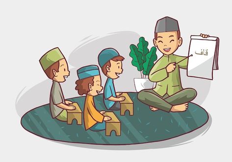 Muslim boys group studying together hand... | Premium Vector #Freepik #vector #islamic-school #boy-reading #kids-book #muslim-school Upwork Logo, Sustainable Graphic Design, Art Classroom Rules, 2d Motion Graphics, Interior Graphic Design, Studying Together, Christian Graphic Design, Teacher Cartoon, Student Cartoon