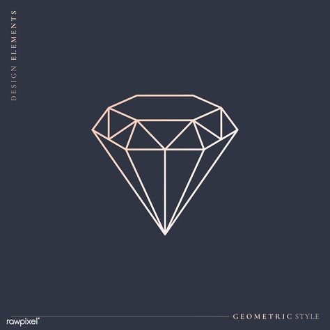 Linear geometric diamond design vector | free image by rawpixel.com / Aew Diamond Illustration Design, Diamonds Illustration, Diamond Logo Design, Diamond Illustration, Activewear Logo, Logo Diamond, Black Abstract Background, Diamond Graphic, Geometric Diamond Design