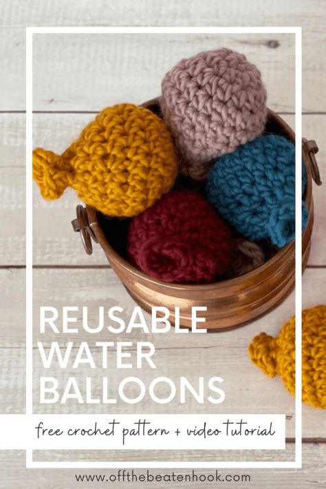 Crochet Water Balloons, Reusable Water Balloons, Double Crochet Decrease, Roving Yarn, Fall Crochet Patterns, Crochet Decrease, Halloween Crochet Patterns, All Free Crochet, Balloon Shapes