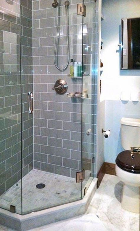 Corner Shower Ideas, Creative Bathroom Design, Beautiful Small Bathrooms, Mini Bad, Simple Bathroom Designs, Small Bathroom With Shower, Creative Bathroom, Bathroom Design Ideas, Bathroom Shower Tile