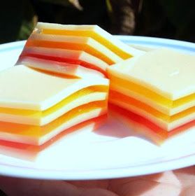 Miss Mochi's Adventures: Thanksgiving Layered Jello Thanksgiving Jello Salad, Thanksgiving Jello, Layered Jello Recipe, Water With Fruit, Mochi Recipes, Mango And Strawberry, Mold Recipes, Jello Mold Recipes, Jello Flavors