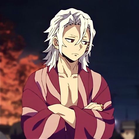 ds__宇髄天元 One Night, An Anime, White Hair, Anime Character, Demon Slayer, Anime, Hair