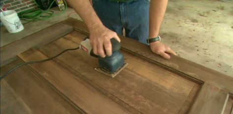 Find out how to sand, stain, and finish a wood entry door that has seen better days to make it look like new. Watch this video to find out more. Old Wood Doors, Sanding Wood, Stylish Doors, Wooden Garden Furniture, Wood Entry Doors, Wood Exterior Door, Classic Doors, Wood Front Doors, Diy Garden Furniture