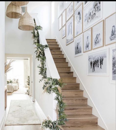 Stairway Gallery, Stairway Gallery Wall, Pure Salt Interiors, Staircase Wall, Staircase Decor, Fabulous Christmas, Instagram Christmas, In This House, Stairs Design