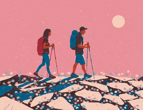 A couple of people walking across a snow covered field vector – Vector Image on Unsplash Hd Pink Wallpapers, Trekking Backpack, Grass Background, Creative Commons Images, Map Marker, People Walking, Trekking Poles, Travel Images, Red Wallpaper