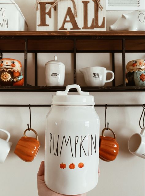 Rae Dunn Fall, Autumn Kitchen, Great Pumpkin, Fall Autumn, Decorative Jars, Decor Ideas, Halloween, Tableware, Home Decor