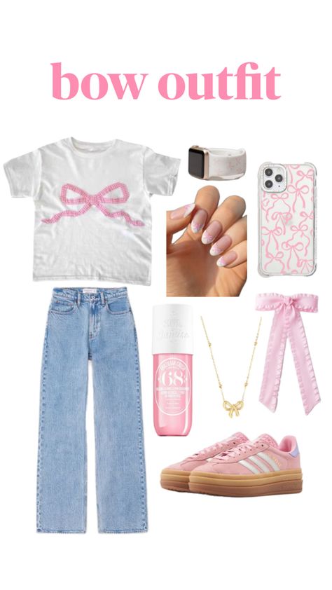 Pink Bow Top, Outfit Ideas Pink, Bow Top, Top Light, Pink Outfits, Cute Bows, Pink Bow, Light Pink, Outfit Ideas