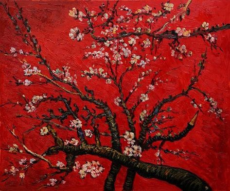 vincent van gogh branches of an almond tree in blossom Vincent Willem Van Gogh, Van Gogh Almond Blossom, Almond Tree, Vincent Van Gogh Paintings, Red Painting, Floral Wall Art Canvases, Van Gogh Museum, Almond Blossom, Van Gogh Paintings