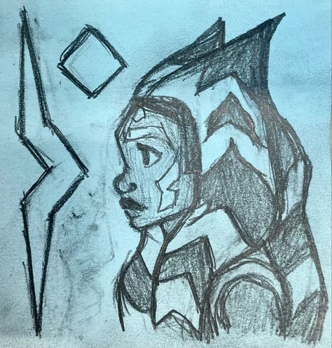 Anakin Ahsoka Fanart, Ahsoka Tano Drawing Easy, Ahsoka Sketch, Ahsoka Tano Drawing, Star Wars Drawings Easy, Ahsoka Drawing, Markers Drawing Ideas, Star Wars Drawings, Star Wars Wallpaper