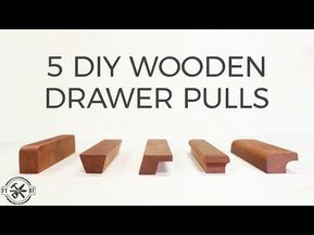 How to make 5 different styles of DIY Wooden Drawer Pulls. You can make the first drawer pull with nothing but a sander. But making drawer pulls with a route... Diy Furniture Handles, Diy Cabinet Handles, Diy Leather Drawer Pulls, Drawer Pulls Diy, Wooden Cabinet Pulls, Wooden Drawer Pulls, Diy Cabinet, Wood Drawer Pulls, Wooden Drawer