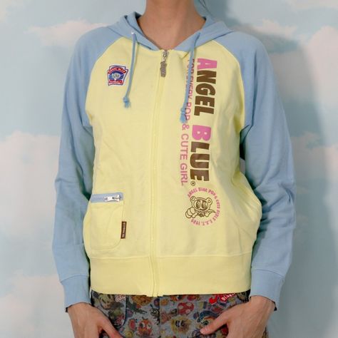 angel blue japan yellow and baby blue jacket Angel Blue Japan, Angel Blue, Japan Outfit, J Fashion, Blue Outfit, Blue Jacket, Puma Jacket, Baby Blue, Varsity Jacket