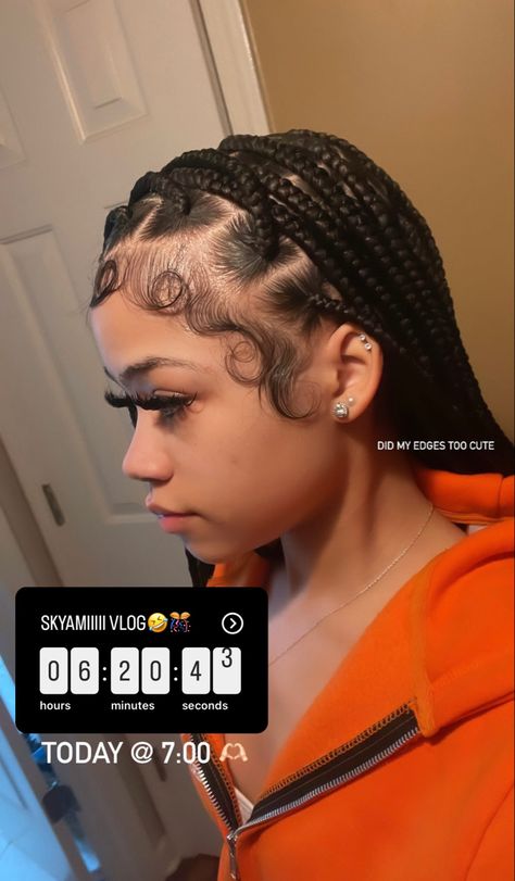 Fluffy Dramatic Edges, Edges Hair, Sleek Ponytail Hairstyles, Hair Guide, Braided Cornrow Hairstyles, Quick Braided Hairstyles, Braids Hairstyles Pictures, Braids With Curls, Cute Box Braids Hairstyles