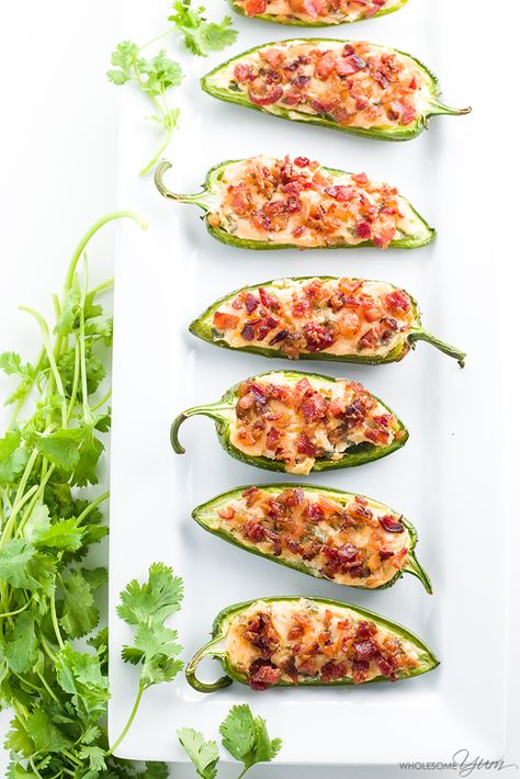 Cream Cheese Jalapeno Poppers with Bacon (Low Carb, Gluten-Free) Jalapeno Ideas, Air Fryer Jalapeno Poppers, Cream Cheese Jalapeno, Add Diet, Cream Cheese Jalapeno Poppers, Keto Ingredients, Fingerfood Baby, Cheese Recipes Appetizers, Jalapeno Popper Recipes