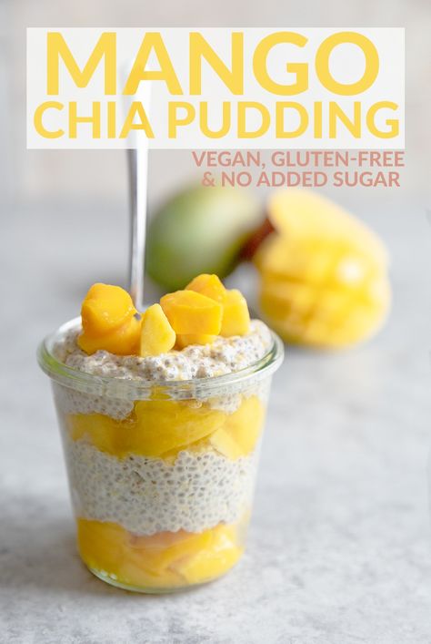 Mango Chia Pudding - Plant Based Juniors Mango Chia Seed Pudding, Mango Pudding Recipe, Chia Seed Coconut Milk, Mango Chia Pudding, Chia Seed Recipes, Plant Based Snacks, Vegan Snack, Baby First Foods, Chia Pudding Recipes