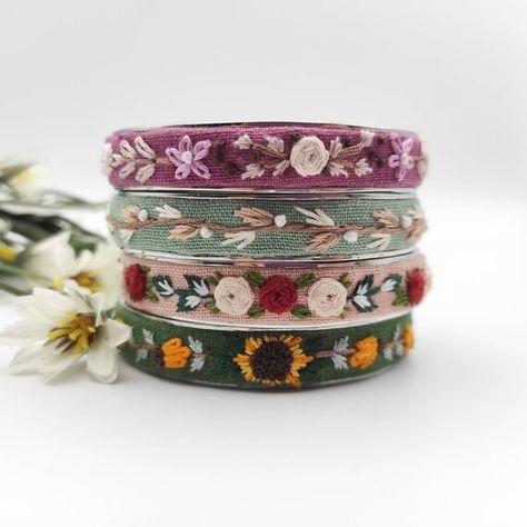 Bracelet Embroidery, Hand Embroidered Necklace, Fabric Cuff Bracelet, Cross Stitch Necklace, Hand Embroidered Jewelry, Embroidered Bracelet, Embroidery Bracelets, Fabric Bracelets, Unique Jewelry Gifts