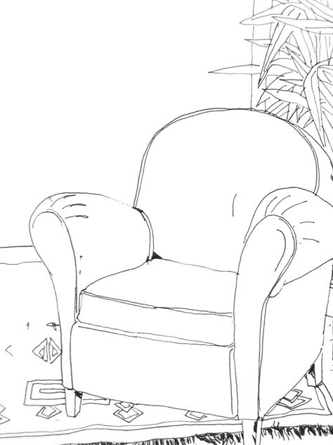 Club armchair Armchair Drawing, Interior Design Drawings, Club Armchair, Graphic Ideas, Interior Illustration, Design Drawings, Journaling Ideas, Digital Stamps, Designs To Draw