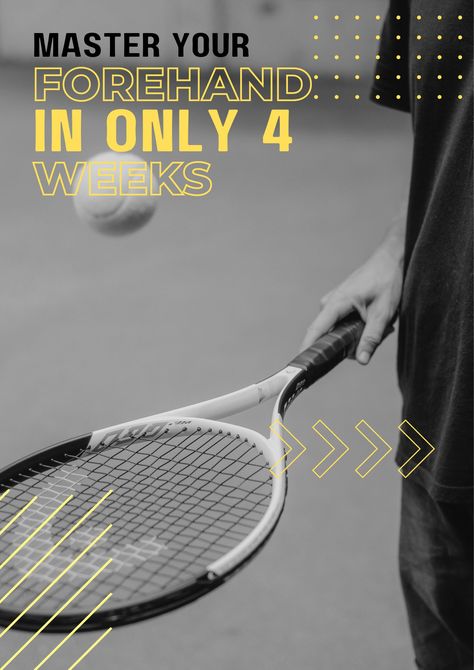 TURN YOUR FOREHAND INTO A WEAPON" IS A UNIQUE "FOREHAND BLUEPRINT" ONLINE TENNIS TRAINING PROGRAM WITH 4 WEEKS STEP BY STEP TRAINING PLAN THAT IS DESIGNED TO HELP YOU GAIN THAT FOREHAND WEAPON YOU CAN FINALLY WIN YOUR MATCHES WITH! Tennis, Lessons, Course, How to improve in Tennis Play Tennis, Training Plan, Training Programs, Turn Ons