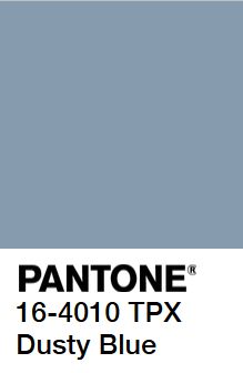 Pantone Dusty Blue HEX/HTML #879BAF Dusty Blue Pantone, Blue Color Swatch, Blue Pantone, Dusty Blue Color, Pantone Colour Palettes, Shades Of Peach, Dusty Blue Weddings, Color Palate, Color Crush