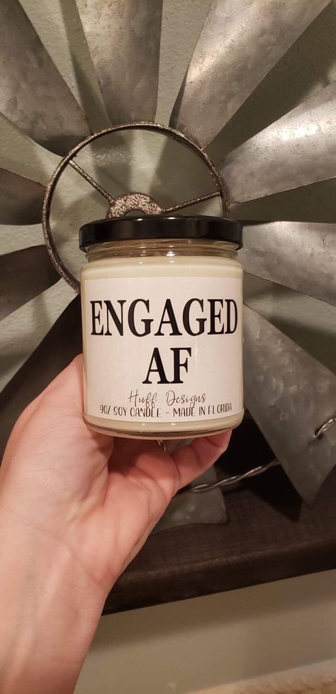 She Said Yes Gift Ideas, Bride To Be Bachelorette, Said Yes Engagement, Gift For Bride To Be, Engagement Candle, Engaged Af, Paraffin Wax Candles, Engagement Gifts For Her, Soy Candle Making