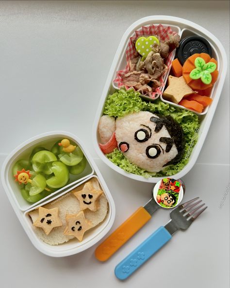 “I’m not lazy. I’m on energy saving mode!” - Shin-Chan🍑 It’s officially friday (again)! Woohooo! Week long bento done 👏🏼 Shin-Chan bids you a fantastic weekend ahead!!! Sayonara!✨ ———————————————— Find simple, healthy and kawaii bento snacks/lunch ideas for kids here!🍱♥️✨ ~Certified and approved by my 6 year old👧🏻 ~Made by the food picks and bento accessories collector mom, Cherry 👩🏻 #BentoForKids #bentoboxforkids #lunchbox #lunch #lunchboxideas #bekalanaksekolah #kidslunch #foodart #be... Snacks Lunch Ideas, Bento Snacks, Bento Accessories, Lunch Ideas For Kids, Cute Bento Boxes, Nyam Nyam, Kawaii Bento, Cute Bento, Bento Box Kids