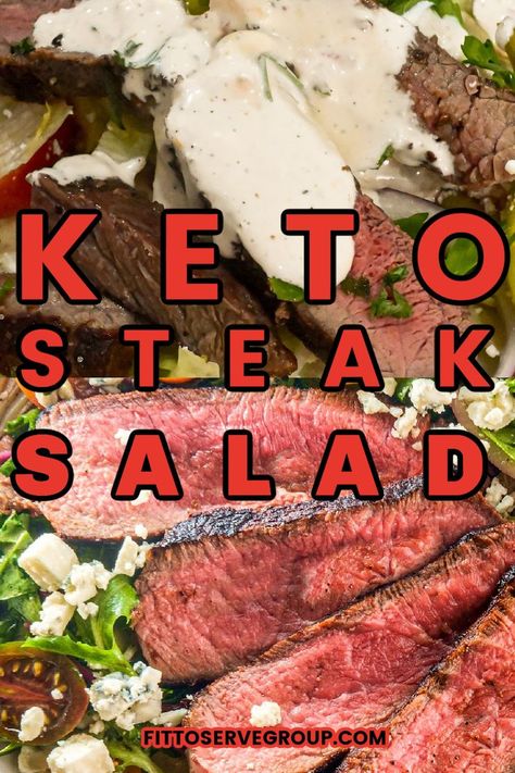 This keto steak salad features ribeye steak, mixed greens, cherry tomatoes, red onions, and homemade blue cheese dressing for a keto black and blue steak salad you can sink your teeth into. keto ribeye steak salad| low carb steak salad Keto Steak Salad, Black And Blue Steak, Blue Steak, Homemade Blue Cheese Dressing, Keto Steak, Homemade Blue Cheese, Steak Salad Recipe, Steak With Blue Cheese, Keto Salads