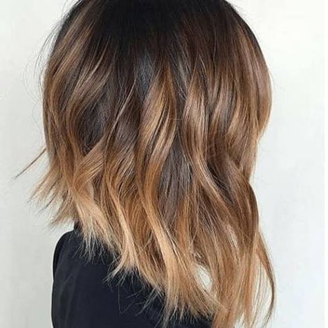 photo of asymmetrical bob haircut Brown Ombre Hair Color, Shaggy Bob Hairstyles, Asymmetrical Bob Haircuts, Brown Ombre Hair, Layered Bob Haircuts, Shaggy Bob, Shaggy Haircuts, Wavy Bob Hairstyles, Long Bob Haircuts