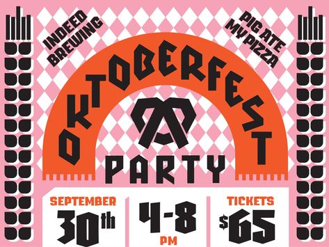 Oktoberfest by Andy Kiekhafer on Dribbble Oktoberfest Design, Pigs Eating, Party Tickets, Global Community, Creative Professional, Beer, Design