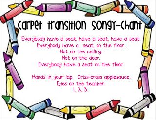 Transition To The Carpet Song, Center Transitions Ideas, Carpet Song, Transition Games, First Grade Songs, Prek Songs, Transition Songs For Preschool, Preschool Transitions, Toddler Songs