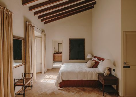 Spanish Townhouse, Bedroom With Bath, Stone Facade, Patricia Urquiola, Spanish House, Kitchen Cabinets In Bathroom, Majorca, Residential Design, Maine House