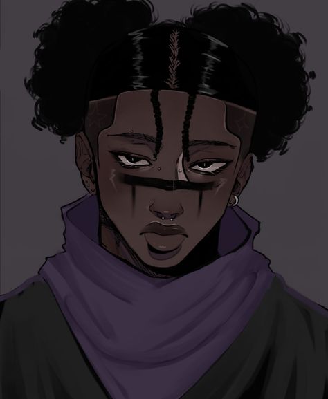 Sci Fi Manga Art, Modern Anime Characters, Face Card Black Women, Black Anime Characters With Locs, Black Choso Jjk, Black Braids Drawing, Black Guy Hairstyles Drawing, Dreads Pfp Anime, Black Alt Pfp