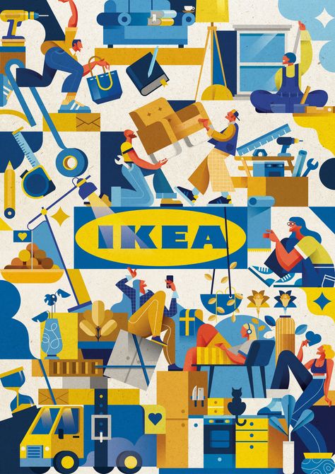 IKEA :: Behance Illustration For Branding, Ikea Graphic Design, Ikea Branding, Ikea Illustration, 2024 Illustration, Ikea Inspiration, Brand Illustration, Perspective Drawing Lessons, Illustration Styles