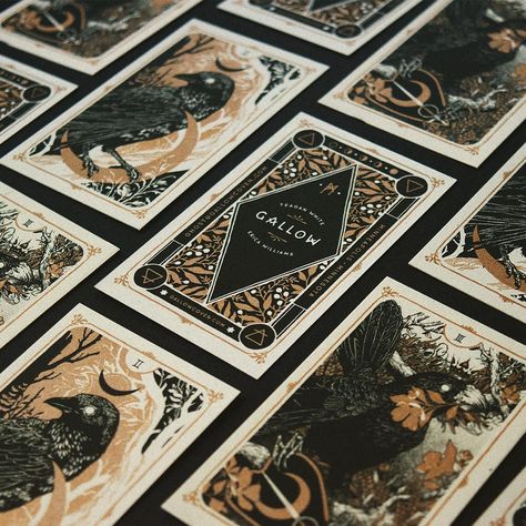 Tarot inspired business cards for Gallow. Teagan White & Erica Williams. Printed by Triple Stamp Press. The Empress Tarot, Teagan White, Empress Tarot Card, Empress Tarot, The High Priestess, Raven Cycle, High Priestess, 카드 디자인, Tarot Cards Art