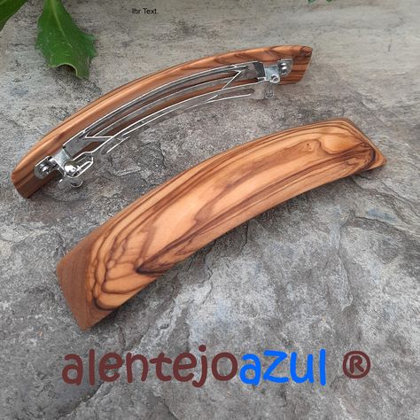 Barrette olive wood extra large thick hair slide clip wooden alentejoazul rectangular vegan handmade portugal french barrette sustainable Wooden Hair Clip, French Barrette, Hair Slide, Barrette Clip, Olive Wood, Thick Hair, Barrettes, Thick Hair Styles, To My Daughter