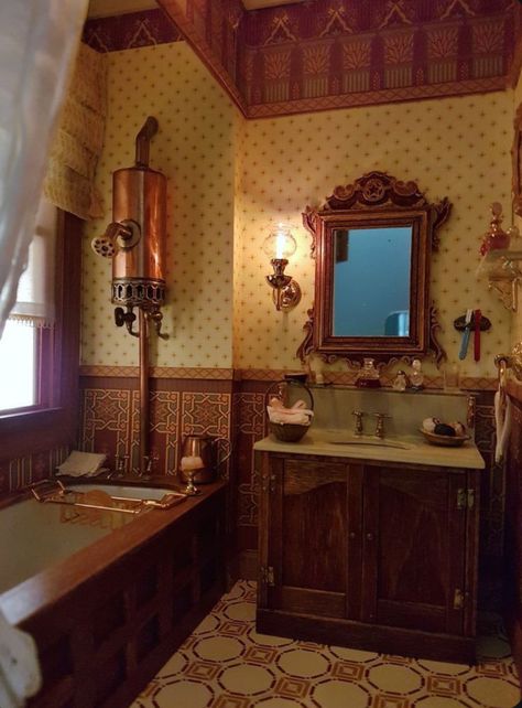 Old Victorian Homes Interior Bathroom, Old Lady Home Decor, Old Money Restroom, Victorian Era Bathroom, Southern Gothic Bathroom, Victorian Restroom, 19th Century Bathroom, Victorian Homes Interior Bathroom, Victorian Homes Interior Bedroom