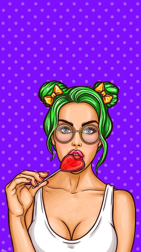 Ragazza Pop Art, Sugar Skull Wallpaper, Pop Art Girl, What Women Want, Dope Cartoon Art, Skull Wallpaper, Cartoon Art, Art Girl, Pin Up