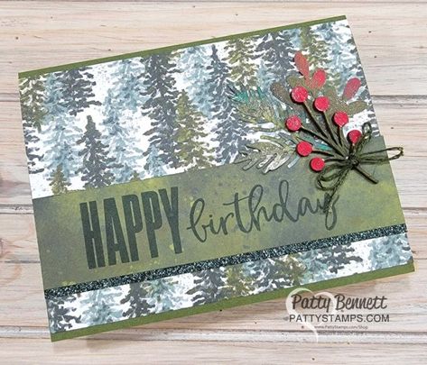 Boughs Of Holly, Rose Gold Paper, Free Stamps, Simple Birthday Cards, Birthday Cards For Women, Winter Birthday, Stampin Up Christmas, Christmas Banners, Bird Cards